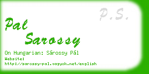 pal sarossy business card