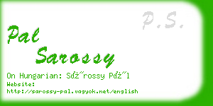 pal sarossy business card